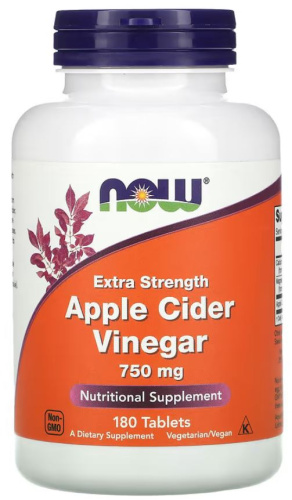 Apple Cider Vinegar 750 мг 180 таблеток (Now Foods)