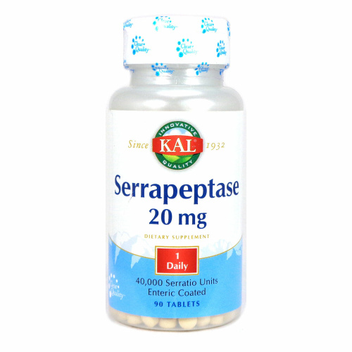 Serrapeptase 20 мг 40000 SU (Серрапептаза) 90 таблеток (KAL)