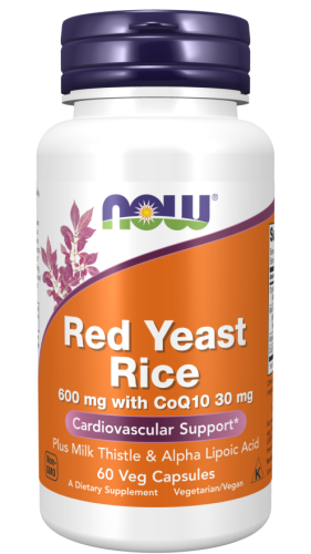 Now Foods Red Yeast Rice 600 мг. with CoQ10 30 мг. (Красный Дрожжевой Рис + Коэнзим Q10) 60 растительных капсул