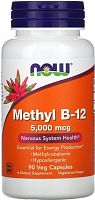 Now Foods Methyl B-12 (Матилкобаламин, Витамин B12) 5000 мкг. 90 растительных капсул