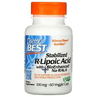 Stabilized R-Lipoic Acid with BioEnhanced Na-RALA 100 мг 60 вег капсул (Doctor's Best)