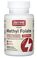 Jarrow Formulas Vegan Methyl Folate Ultra Strength (Метилфолат ульра силы) 1000 мкг. 100 растительных капсул