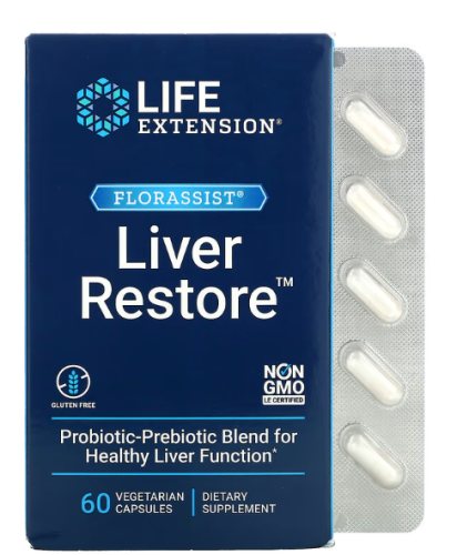 Life Extension FLORASSIST Liver Restore (Добавка для здоровья печени) 60 растительных капсул