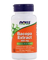 Now Foods Bacopa Extract (Бакопа экстракт) 450 мг. 90 растительных капсул