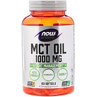 Now Foods Sports MCT Oil (Масло MCT, Среднецепочечные триглицериды) 1000 мг. 150 мягких капсул