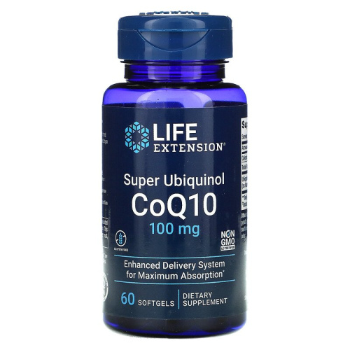 Life Extension Super Ubiquinol CoQ10 (Суперубихинол Коэнзим Q10) 100 мг. 60 мягких капсул