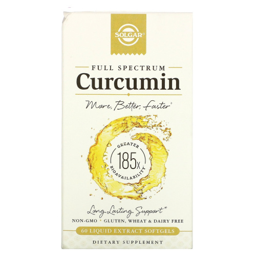 Solgar Куркумин полного спектра 60 гелевых капсул (Full Spectrum Curcumin Softgels) 