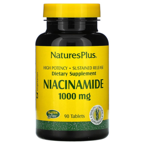 Niacinamide 1000 мг (Ниацинамид) 90 таблеток (NaturesPlus)