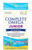 Complete Omega Junior (омега для детей от 6 до 12 лет) лимон 283 мг 90 гел капсул (Nordic Naturals) 