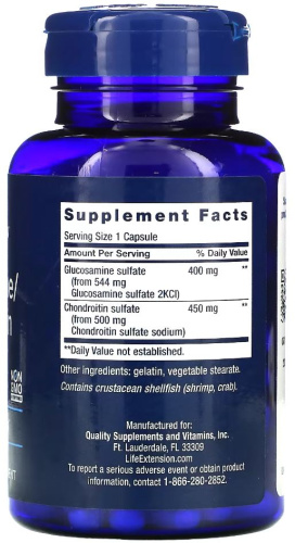 Glucosamine Chondroitin capsules 100 капсул (Life Extension) фото 2
