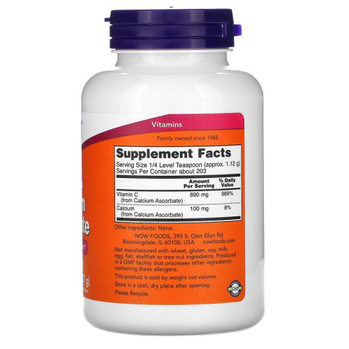 Now Foods Calcium Ascorbate Buffered Буферизованный Аскорбат Кальция 227 гр. фото 2