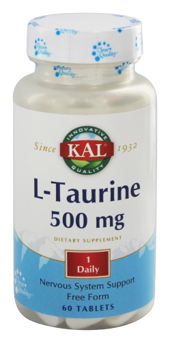 KAL L-Таурин (L-Taurine) 500 мг. 60 таблеток KAL L-Таурин (L-Taurine) 500 мг. 60 таблеток