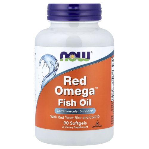 Now Foods Red Omega Red Yeast Rise With CoQ10 & Omega-3 Fish Oil (Красный рис с CoQ10 и рыбьим жиром Омега-3 ) 90 мягких капсул