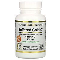 Buffered Gold C Sodium Ascorbate (буферизованный вит C) 750 мг 60 капс (California Gold Nutrition)
