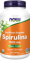 Now Foods Сертифицированная органическая спирулина двойной силы (Certified Organic Spirulina) 1000 мг. 240 таблеток