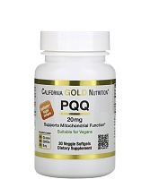 PQQ (Пирролохинолинхинон) 20 мг 30 капсул (California Gold Nutrition)