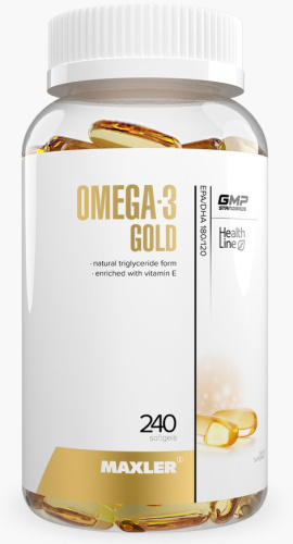 Omega-3 Gold DE 240 капсул (Maxler)_