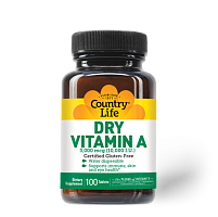 Dry Vitamin A 10,000 IU (сухой Витамин А) 100 таблеток (Country Life)