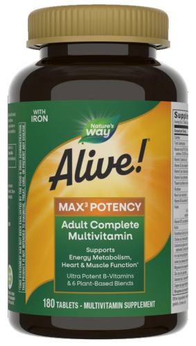 Alive! Max3 Potency (мультивитаминный комплекс с железом) 180 таблеток (Nature's Way) фото 2