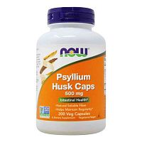 Now Foods Psyllium Husk Caps (Псиллиум, Шелуха подорожника с пектином) 500 мг. 200 растительных капсул