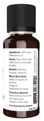 Now Foods Essential Oils 100% Pure Frankincense (Эфирное масло, ладан) 30 мл. фото 3