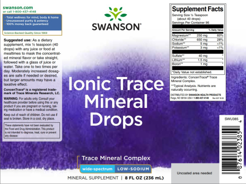 Swanson Ionic Trace Mineral Complex (Ионный микроэлементный комплекс) 236 мл. фото 2
