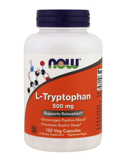Now Foods L-Триптофан (L-Tryptophan) 500 мг. 120 растительных капсул