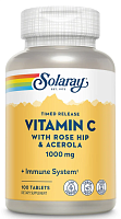 Vitamin C 1000 mg TR with Rose Hip & Acerola (Витамин C 1000 мг) 100 таблеток (Solaray)