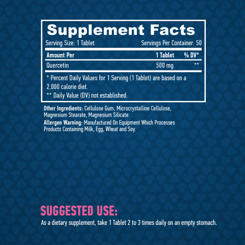 Quercetin 500 мг (Кверцетин) 50 таблеток (Haya Labs) фото 3