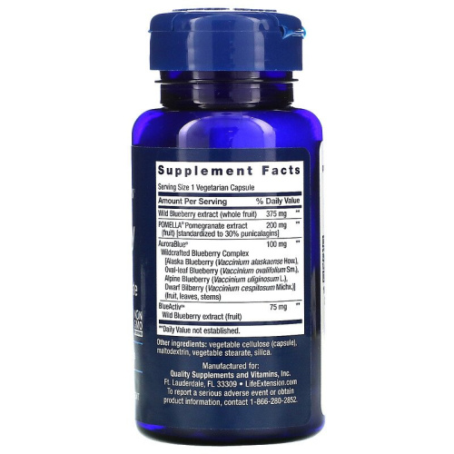 Life Extension Blueberry Extract and Pomegranate (Экстракт Черники и Граната) 60 капсул фото 2