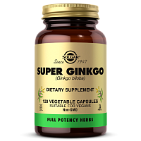 Super Ginkgo Biloba (Супер Гинкго Билоба) 120 вегетарианских капсул (Solgar)