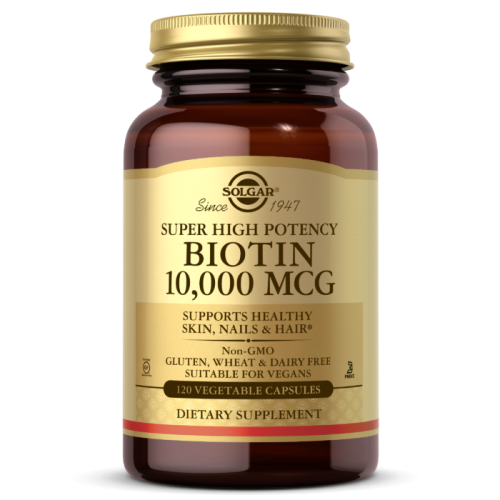 Solgar Biotin (Биотин) 10000 мкг. 120 вегетарианских капсул