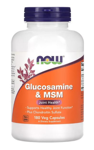 Now Foods Глюкозамин & МСМ (Glucosamine & MSM) 180 растительных капсул фото 3