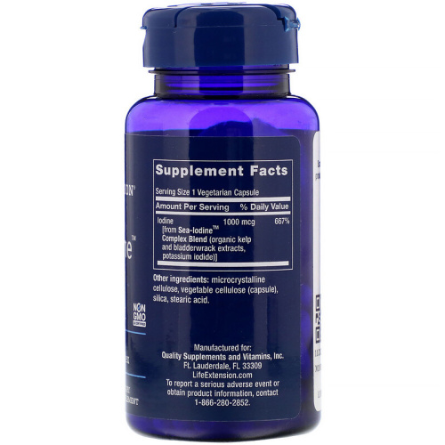 Life Extension Sea-Iodine (Морской йод) 1000 мкг. 60 растительных капсул фото 2