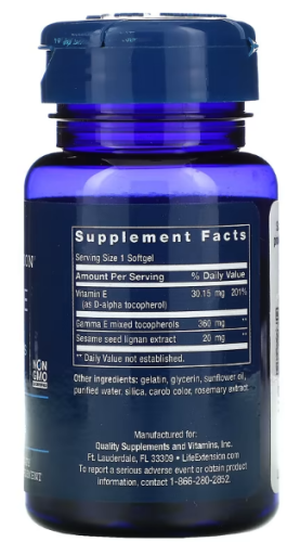 Life Extension Gamma E Mixed Tocopherols (Гамма-Е смешанные токоферолы) 60 мягких капсул фото 2