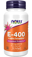 Now Foods E-400 d-Alpha Tocopheryl (Витамин E, D-альфа со смешанными токоферолами) 268 мг. 100 мягких капсул