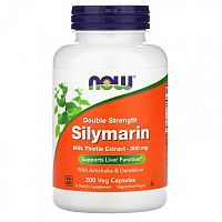 Now Foods Силимарин (Silymarin) двойной концентрации 300 мг. 200 растительных капсул