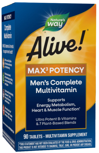 Alive! Max3 Potency Men's (мультивитамины для мужчин) 90 таблеток (Nature's Way)