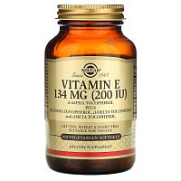 Vitamin E (Витамин E) Mixed Tocopherol 134 мг (200 IU) 100 вег. мягких капсул (Solgar)