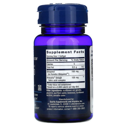 Life Extension Super Ubiquinol CoQ10 with Enhanced Mitochondrial Support (Суперубихинол коэнзим Q10 с улучшенной поддержкой митохондрий) 100 мг. 60 мягких капсул фото 2
