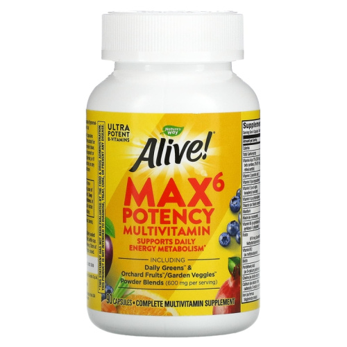 Alive! Max6 Potency (мультивитамины повышенной эффективности с железом) 90 капсул (Nature's Way) фото 2