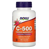 Now Foods Витамин C-500 Calcium Ascorbate-C (Аскорбат кальция c биофлавоноидами) 100 капсул