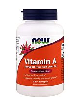 Now Foods Vitamin A 25000 IU from FIsh Liver Oil (Витамин A из рыбьего печеночного жира) 250 мягких капсул