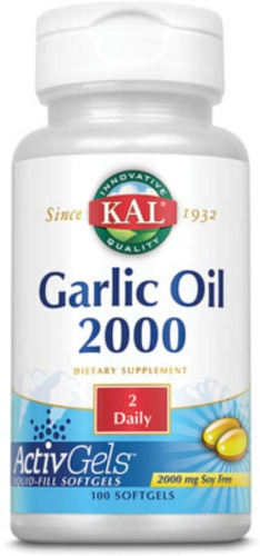 KAL Чесночное масло (Garlic Oil) 2000 мг. 100 мягких капсул