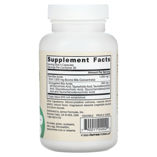 Jarrow Formulas Bile Acid Factors (Добавка с желчными кислотами) 120 капсул фото 3