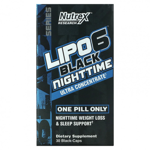 Lipo 6 Black NightTime Ultra concentrate 30 капсул (Nutrex Research)