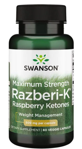 Razberi-K Raspberry Ketones 500 mg Maximum Strength (Кетоны малины 500 мг) 60 вег касп (Swanson)
