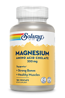 Solaray Magnesium Amino Acid Chelate (Магний хелат) 200 мг. 100 растительных капсул 