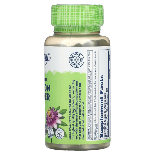 Solaray True Herbs Passion Flower (Пассифлора) 700 мг. 100 растительных капсул фото 8