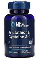 Life Extension Glutathione, Cysteine & C (Глутатион, Цистеин и витамин C) 100 капсул